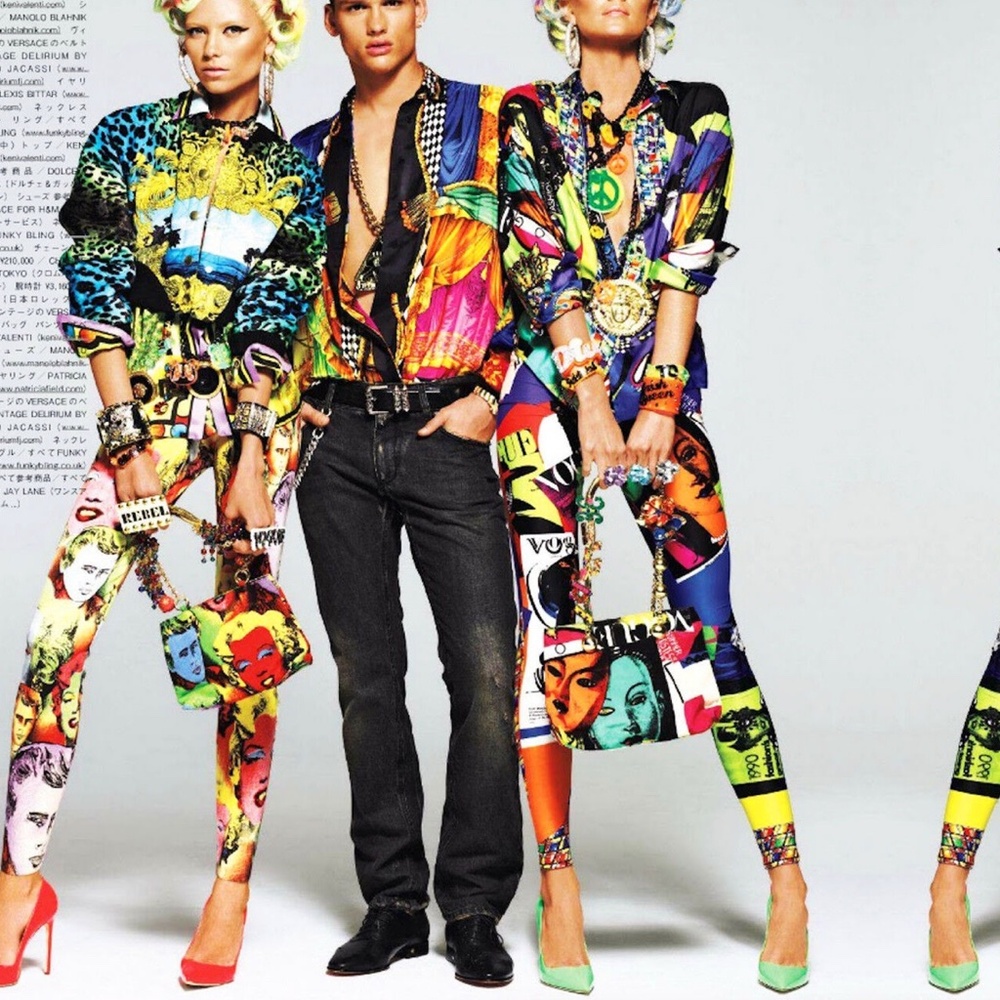Gianni Versace Couture Vintage Vogue Print Leggings IT 40 / US 4 - Picture 8 of 16